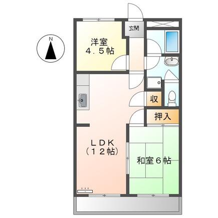 ダイナーズハイツ(2LDK/2階)の間取り写真
