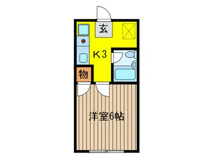 ディヴァージョン久宝寺(1K/2階)の間取り写真