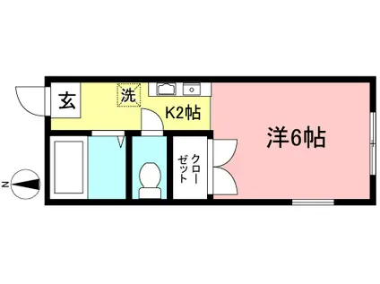 サクラコート(1K/2階)の間取り写真