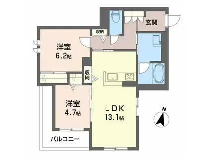 ラ メゾン デ プレズィール(2LDK/3階)の間取り写真
