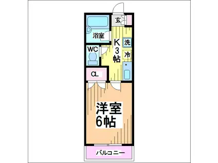 COUR DU VILLAGE(1K/2階)の間取り写真