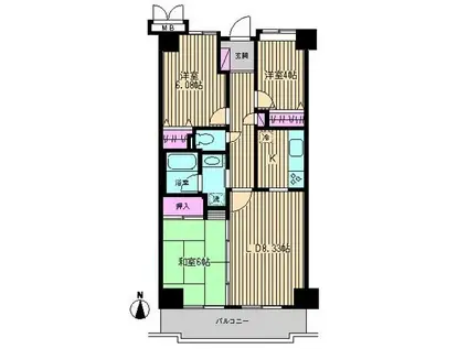 シャルマン井荻(3LDK/3階)の間取り写真