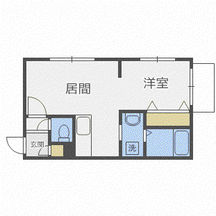 カハラ白石(1LDK/3階)の間取り写真