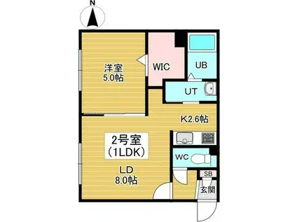エターナリー(1LDK/2階)の間取り写真