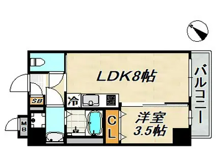 SDグランツ神戸ウエスト(1LDK/3階)の間取り写真