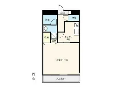 ラピス中庄駅前(1K/2階)の間取り写真