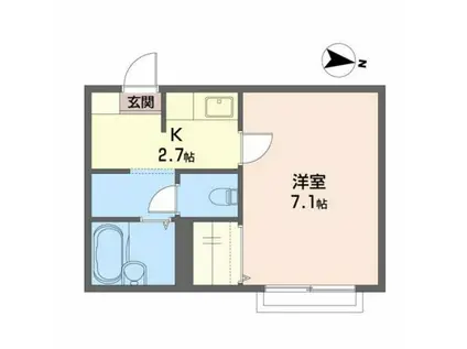 シャーメゾン青葉(1K/2階)の間取り写真