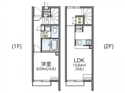レオネクストアズール下石神井(1LDK/1階)の間取り写真