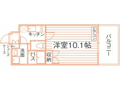 GRAND ETERNA岡山III(1K/7階)の間取り写真