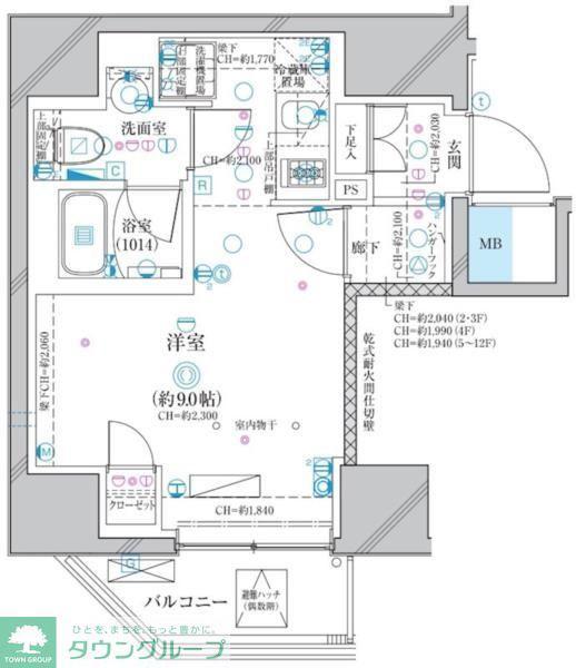 ディアレイシャス蒲田II(ワンルーム/6階)の間取り写真