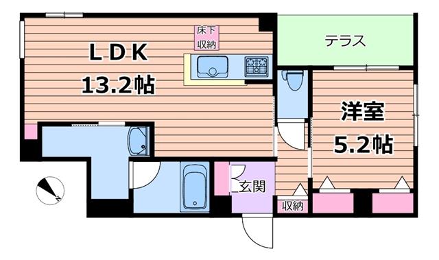 シャーメゾン ノワリー(1LDK/1階)の間取り写真