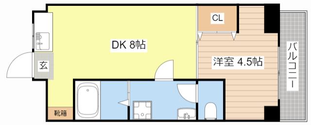 PRECIOUS ONE(1DK/2階)の間取り写真