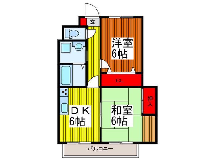 アムールチュラ(2DK/3階)の間取り写真