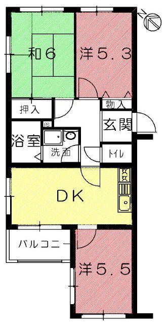 メゾン中央(3DK/1階)の間取り写真