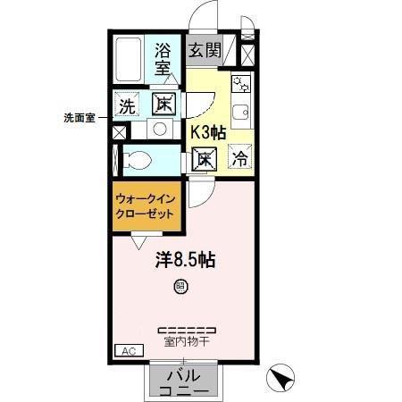 ユリシーズ(1K/1階)の間取り写真