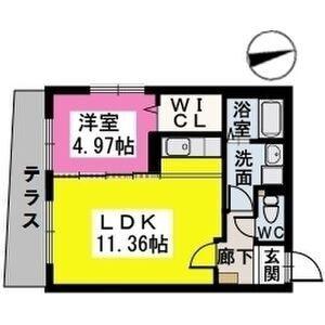 ヴィラ ジャスミン(1LDK/1階)の間取り写真