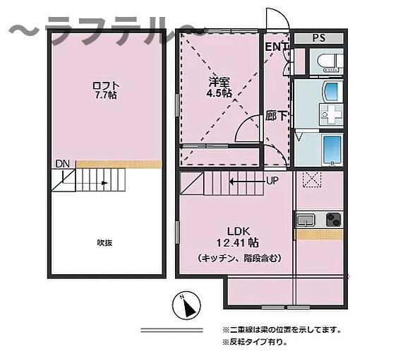 ハナブキ壱番館(1LDK/1階)の間取り写真