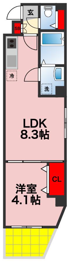 TOASTINA新宿(1LDK/6階)の間取り写真