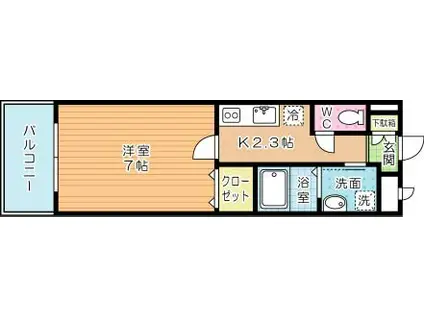 GRACEFUL到津(1K/5階)の間取り写真