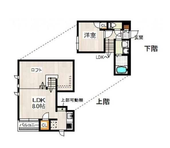 CB八千代中央ノワ(1LDK/2階)の間取り写真