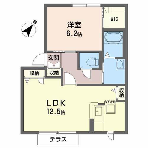 メゾン・ド・オクラホマ I(1LDK/1階)の間取り写真