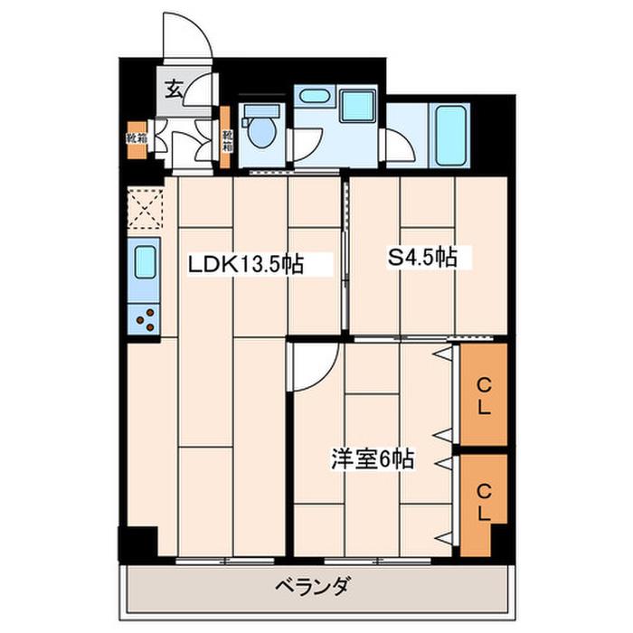 尻手駅前ビル(1SLDK/2階)の間取り写真