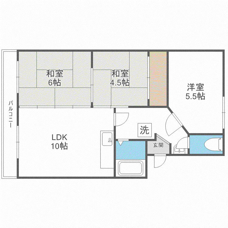 マンション進幹(3LDK/3階)の間取り写真