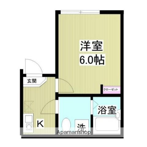 クレアルテール根岸(1K/2階)の間取り写真