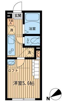 イーストフォート(1K/2階)の間取り写真