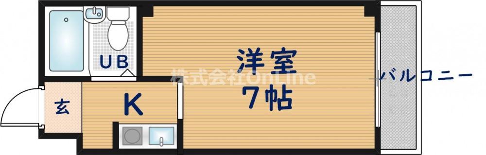 ヴァリーヴィレッジ(1K/4階)の間取り写真