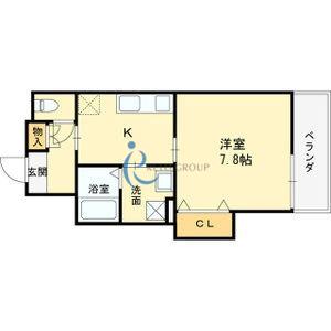 西今川共同(1K/1階)の間取り写真