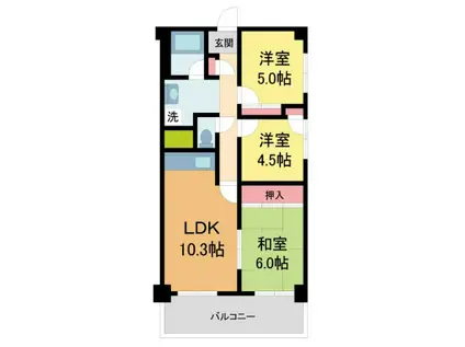 野田マンション(3LDK/3階)の間取り写真