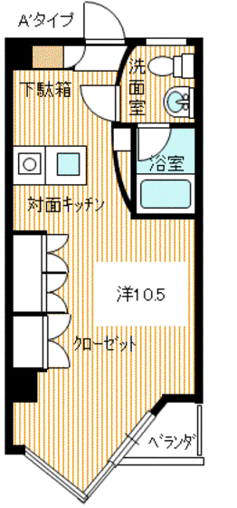 トワムール・アージュ(ワンルーム/5階)の間取り写真