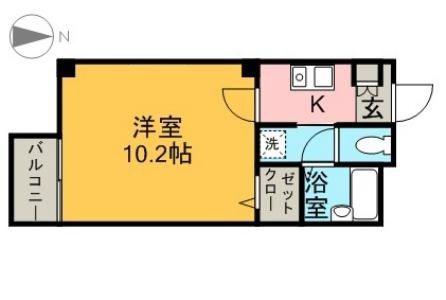 ロイヤルハウス西泉弐番館(1K/2階)の間取り写真