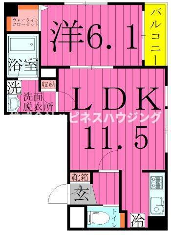 アンジェリークトキワI(1LDK/2階)の間取り写真