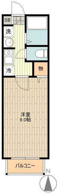 パルソレイユ(1K/1階)の間取り写真