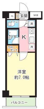 レナトゥス四谷(1K/6階)の間取り写真