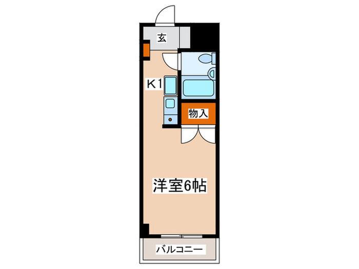 ジュネス3(1K/2階)の間取り写真