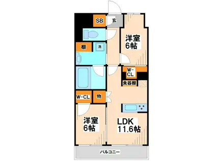 サンクレイドル浅草III(1SLDK/12階)の間取り写真