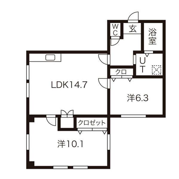 三洋ビル(2LDK/5階)の間取り写真