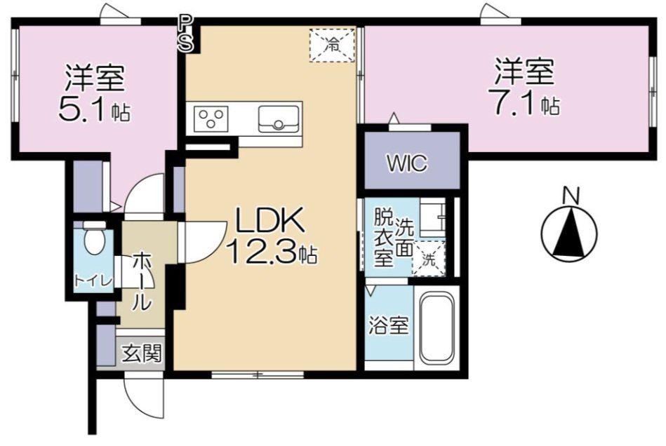 葛飾区四つ木1丁目PJ(2LDK/1階)の間取り写真