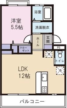 ラフィネ(1LDK/1階)の間取り写真