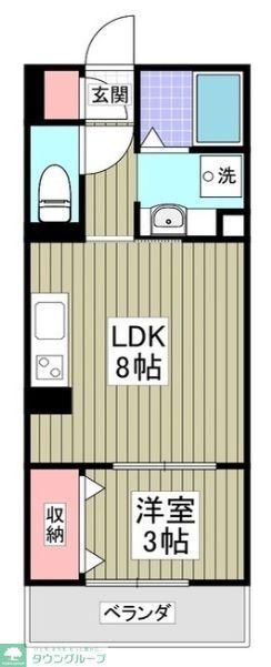 VILLA紺屋町(1LDK/3階)の間取り写真