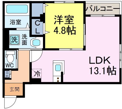 ビューノラメゾン(1LDK/2階)の間取り写真