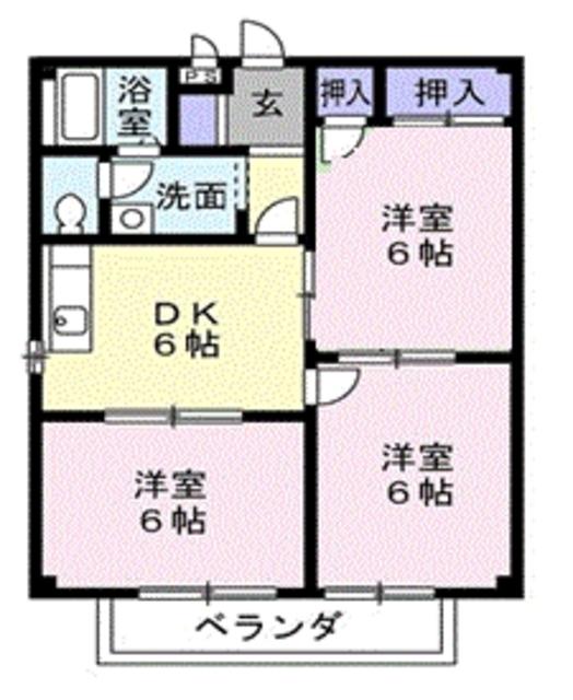 シティハイツSUZUKI(3DK/2階)の間取り写真