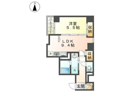 エム・ヒルズ(1LDK/6階)の間取り写真