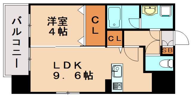 ウインステージ博多駅南(1LDK/10階)の間取り写真