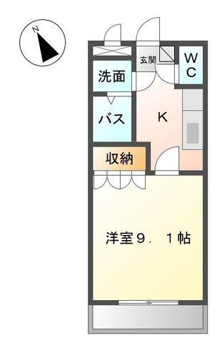 ビューフロンティア(1K/1階)の間取り写真