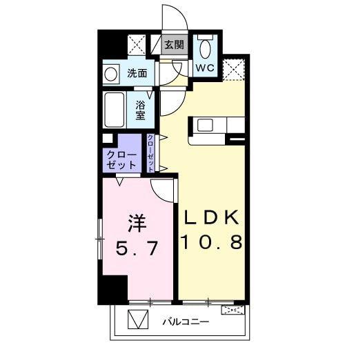 アイランド中津口(1LDK/5階)の間取り写真