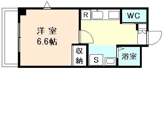パナメゾンIV二口(1K/3階)の間取り写真